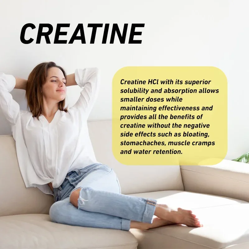 Creatine HCl - Helps with High Intensity Workouts, Boosts Energy Levels Before A Workout, Aids in Muscle Bulk and Repair