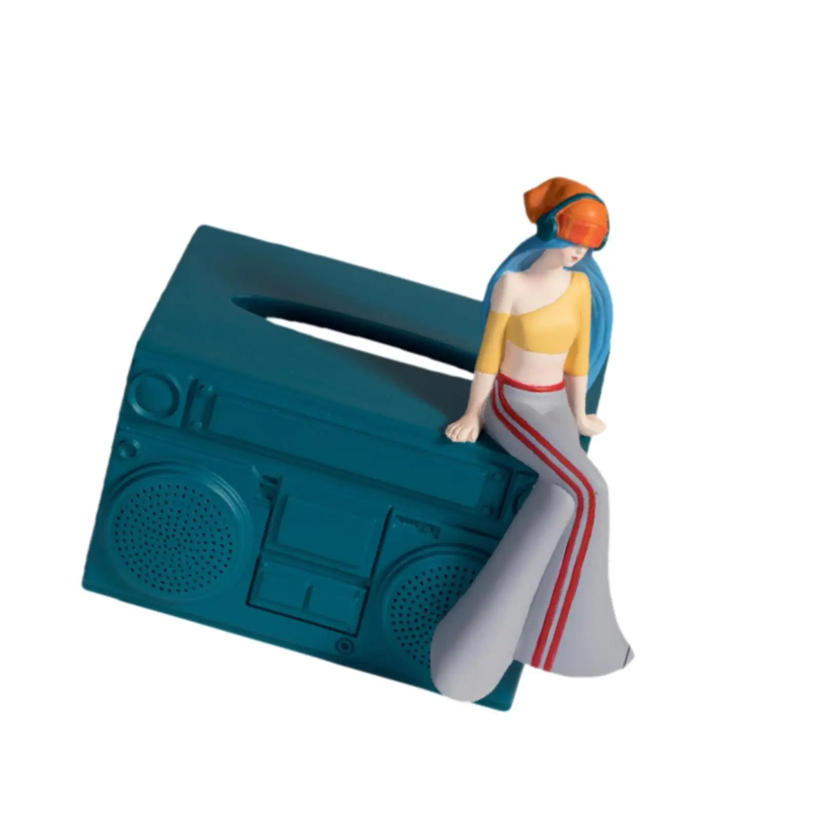 

Creative Tissue Holder Hip Hop Girl Figurine for Vanity Night Stand Office