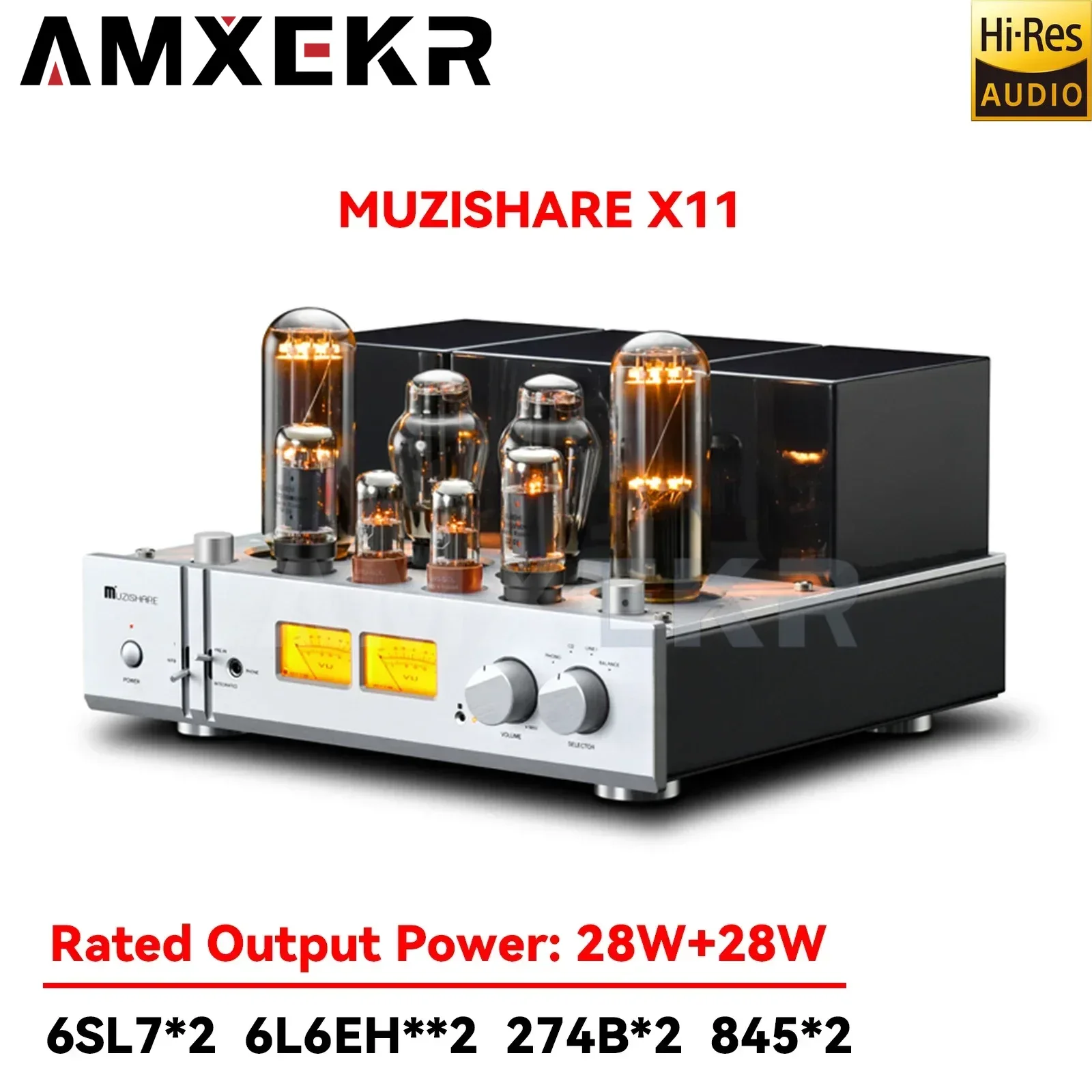 MUZISHARE X11 6L6 Push 845 Class A Vacuum Tube Power Amplifier and HIFI Power Amplifier/Singer Amplifier/Balance Tube Amplifier