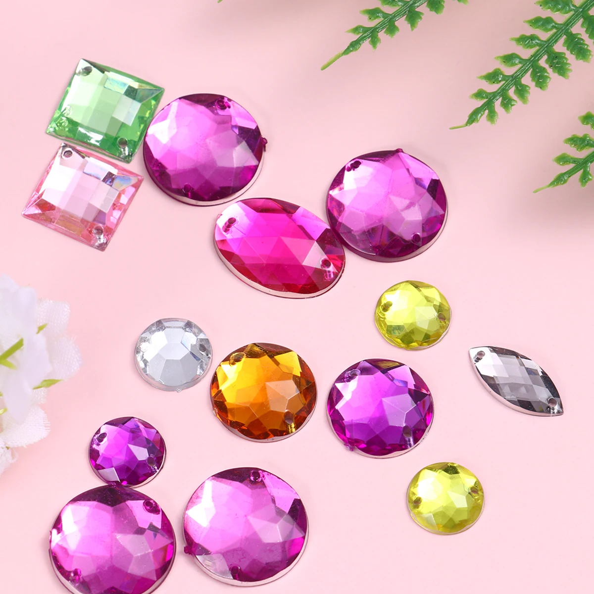 

100 Pcs Round Rhinestone Colorful Square Nail Art Decorations DIY Jewelry Accessories Manicure Craft Supplies Home Decor