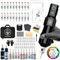 Kit de Tatuaje POSEIDON V6, Aguja para Tatuaje, Kit de Tatuaje para Maquillaje Permanente, Kit de Máquina de Tatuaje, Pluma de Tatuaje Inalámbrica Negra