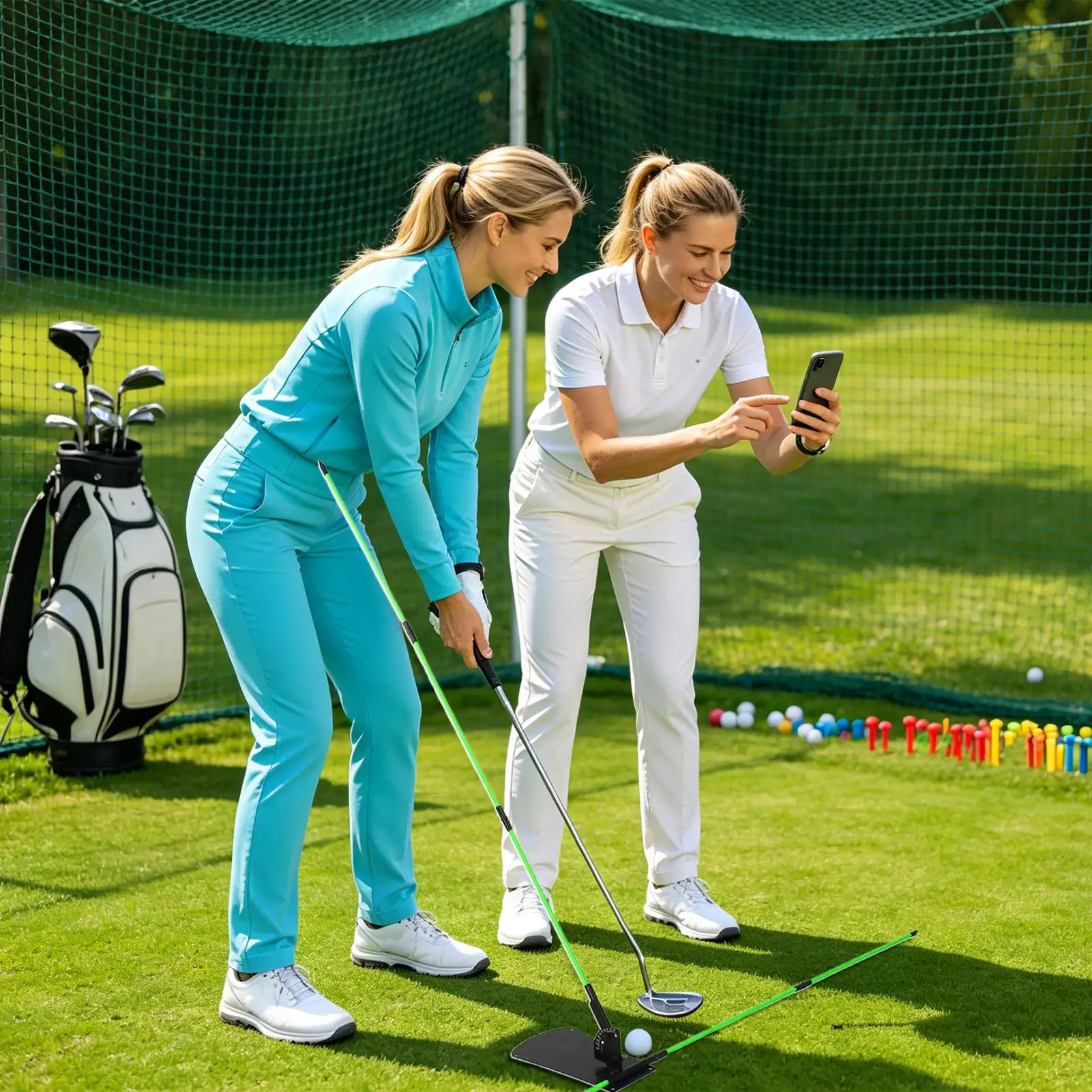 Golf Swing Trainer Adjustable Angle Putting Practice Tools Golf Swing Trainer Training Aid For Men Women Golfer Beginners