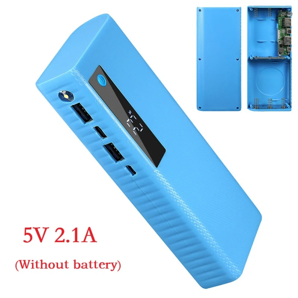 1pcs Battery Holder Case 5V 2.1A 5 X 21700 Flat Battery Charging Holder Box Power Bank Case USB Port Power Bank Protector Shells