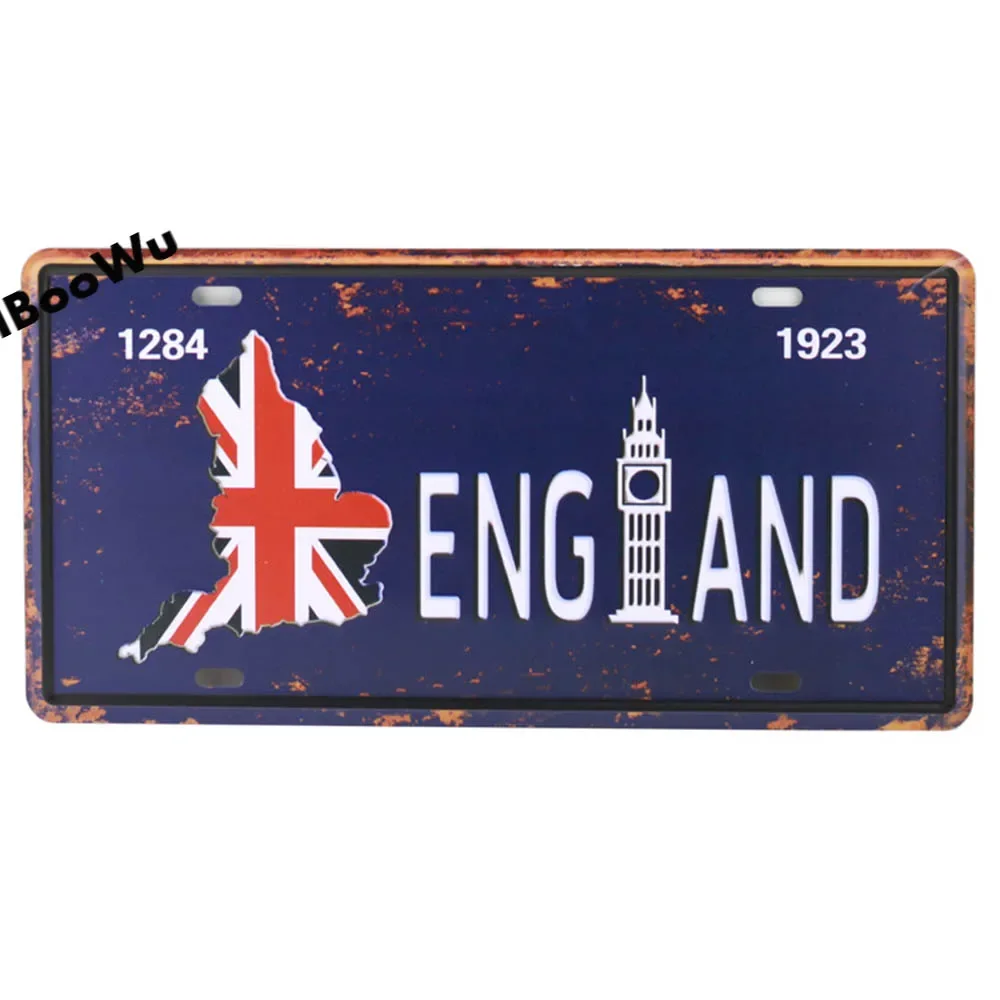 Worldwide Popular States License Plate Poster Vintage Wall Decor Canada/France/Mexico Metal Tin Sign Plaques Poster 15x30cm