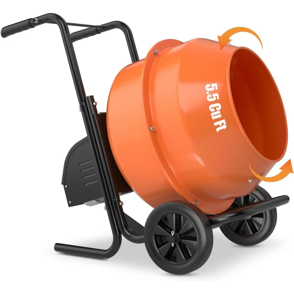 

Сверхмощный электрический бетономешалка 550 Вт, портативный бетономешалка 220 В со стальной рамой и двигателем мощностью 2800 об/мин, стиль тачки