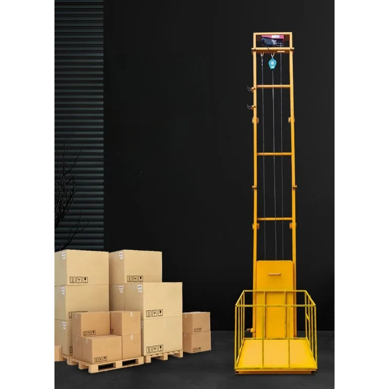 Simple anti-fall small elevator warehouse factory electric lifting platform household unloading hoist