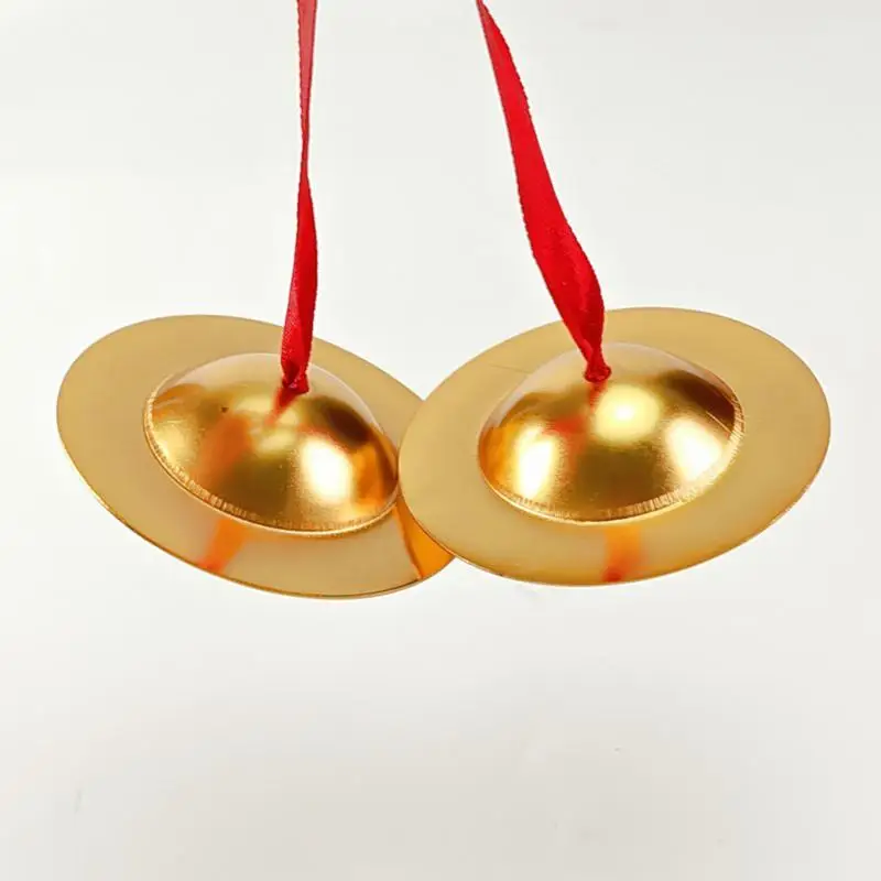 1 Pair Traditional Chinese Gong With Rope Copper Cymbal Hand Percussion Instruments For Stage Party Musical