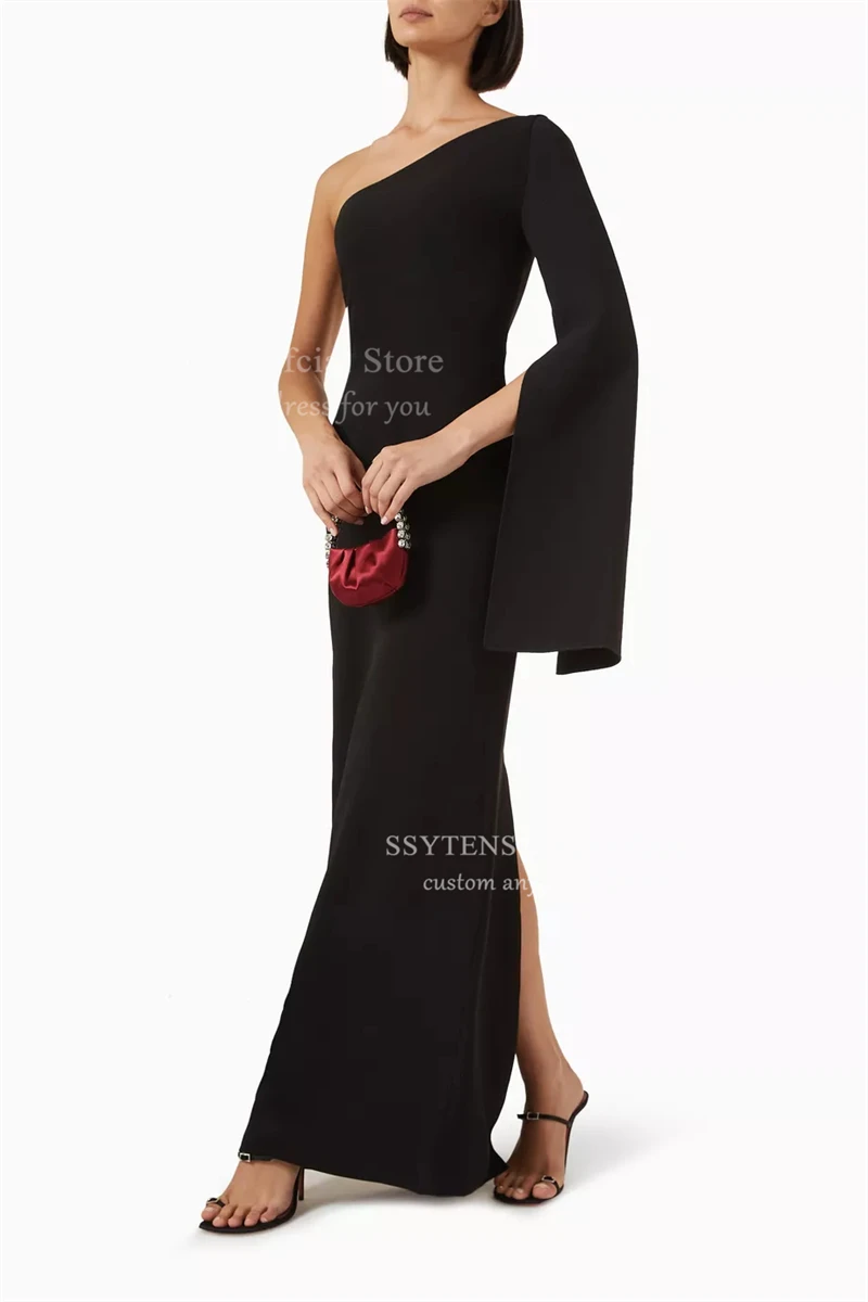 فساتين سهرة أنيقة بحورية البحر من SSYTENS بسيطة بكتف واحد في المملكة العربية السعودية فستان حفلة موسيقية من فساتين سهرة بطول الأرض مخصص