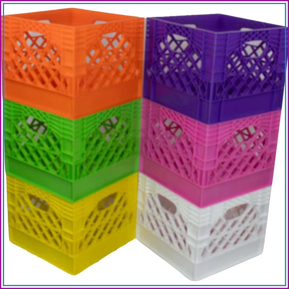 Milk Crate 16qt 6-Pack Variety Pack Storage Bins for Home Organizing