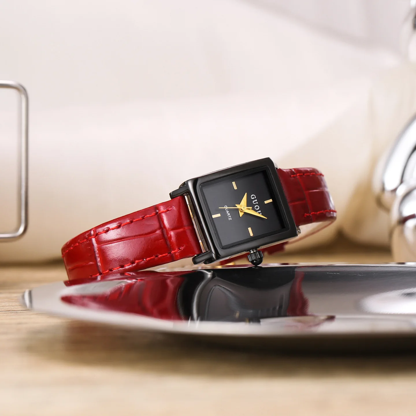 New Women'S Watch, Small Square Dial, Compact And Simple Design, Elegant Steel Band, Quartz Movement. A Perfect Gift For Women.