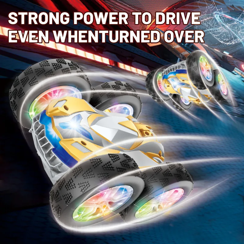 

Радиоуправляемая машинка-паук для трюков - полноприводная высокоскоростная вращающаяся детская игрушка с двусторонними световыми эффектами, устойчивая к падениям, подарок