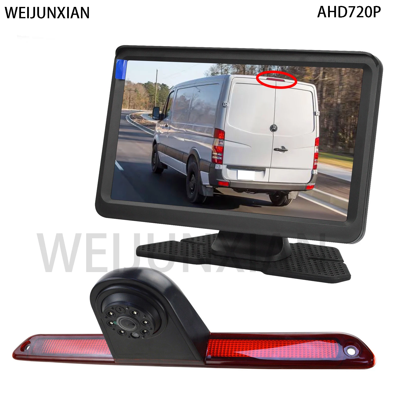 

AHD720P 7" LCD Monitor +Brake Light Reversing Camera for Mercedes Benz Sprinter W910 W906 W907 VW Crafter Generation Package