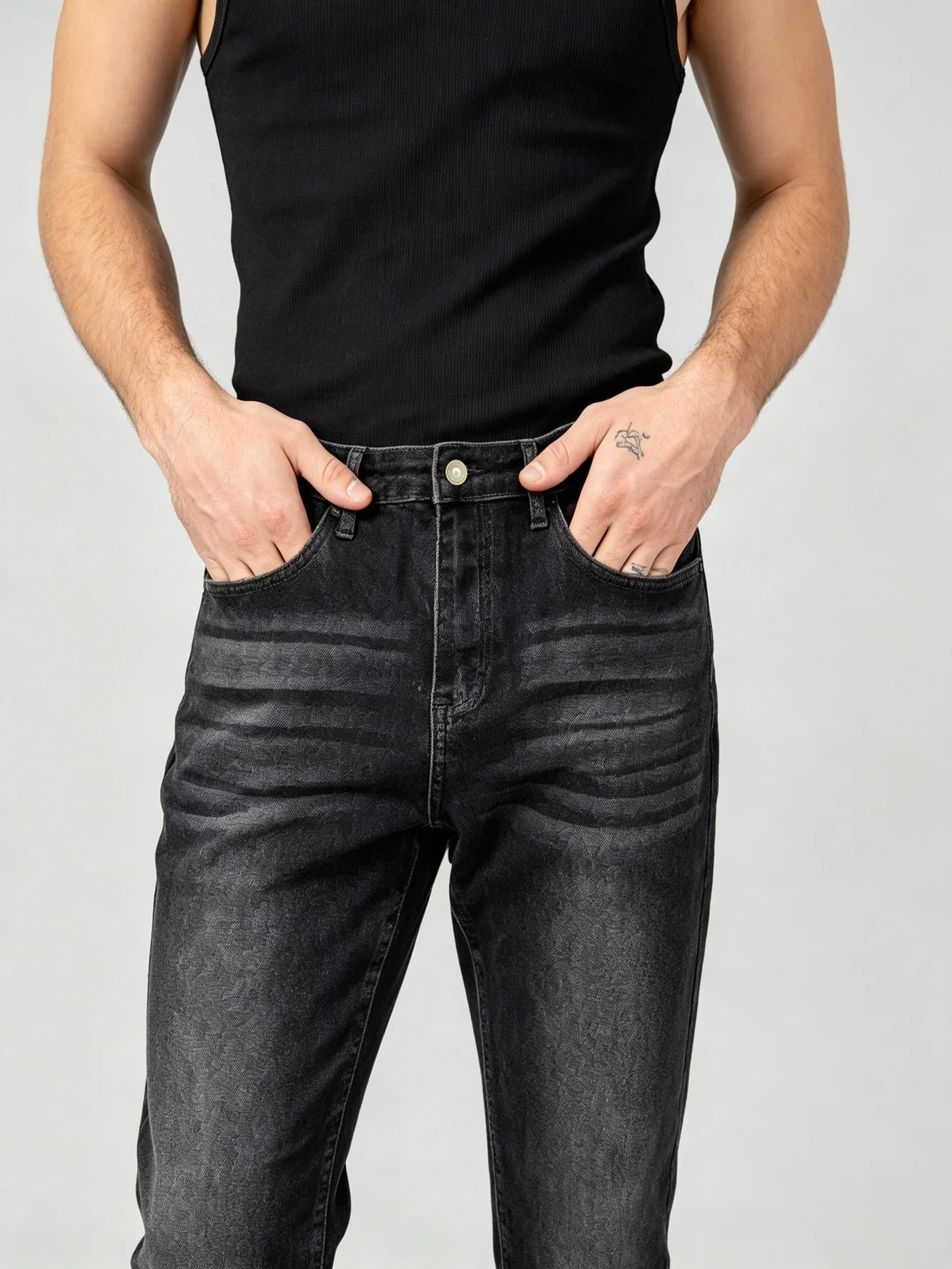 Fashion Y2K Trendy American Street Relaxed Straight Denim Jeans Wearproof Denim Material, All-Match Daily Outfit, Heartfelt Fest