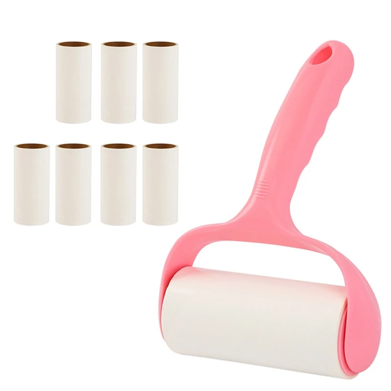 Lint Roller with 8 Rolls Refills Sticky Paper Tearable Adhesive Pet Hair Remover Dropship