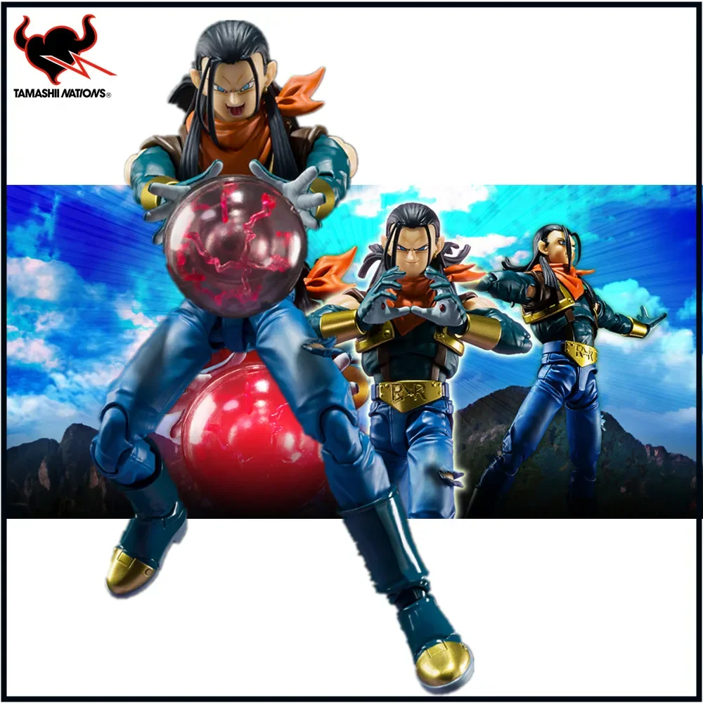 Original Bandai Dragon Ball Shf Super Android 17 Figurine S.H.Figuarts PVC Action Figure DBZ Collectible Model Statue Toy Gift