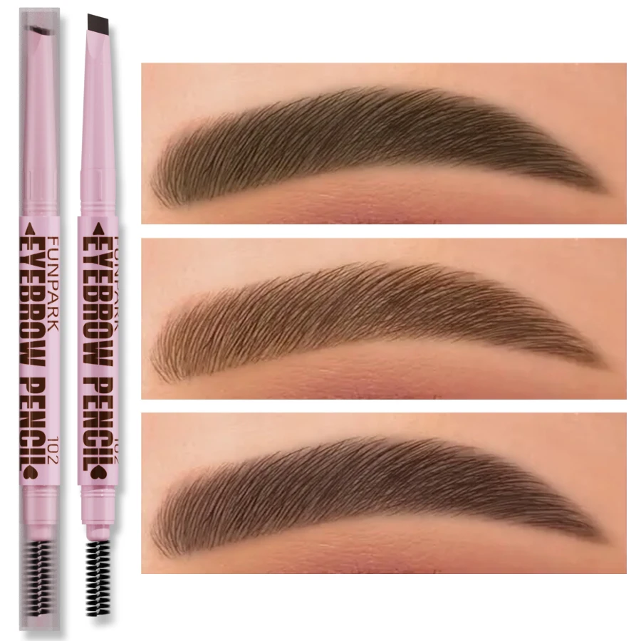 Matita per sopracciglia 2 in1 Trucco cosmetico professionale per donna Pennello per tatuaggio sopracciglio impermeabile a 5 colori Penna per sopracciglia a lunga durata