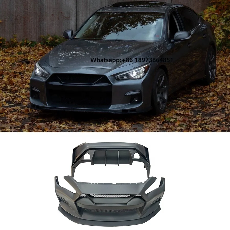 

For Infiniti Q50 Q50L 2014+ Upgraded LB Style Wide Bodykit FRP Car Front Bumper Lip Rear Bumper Diffuser Spoiler Body Kits