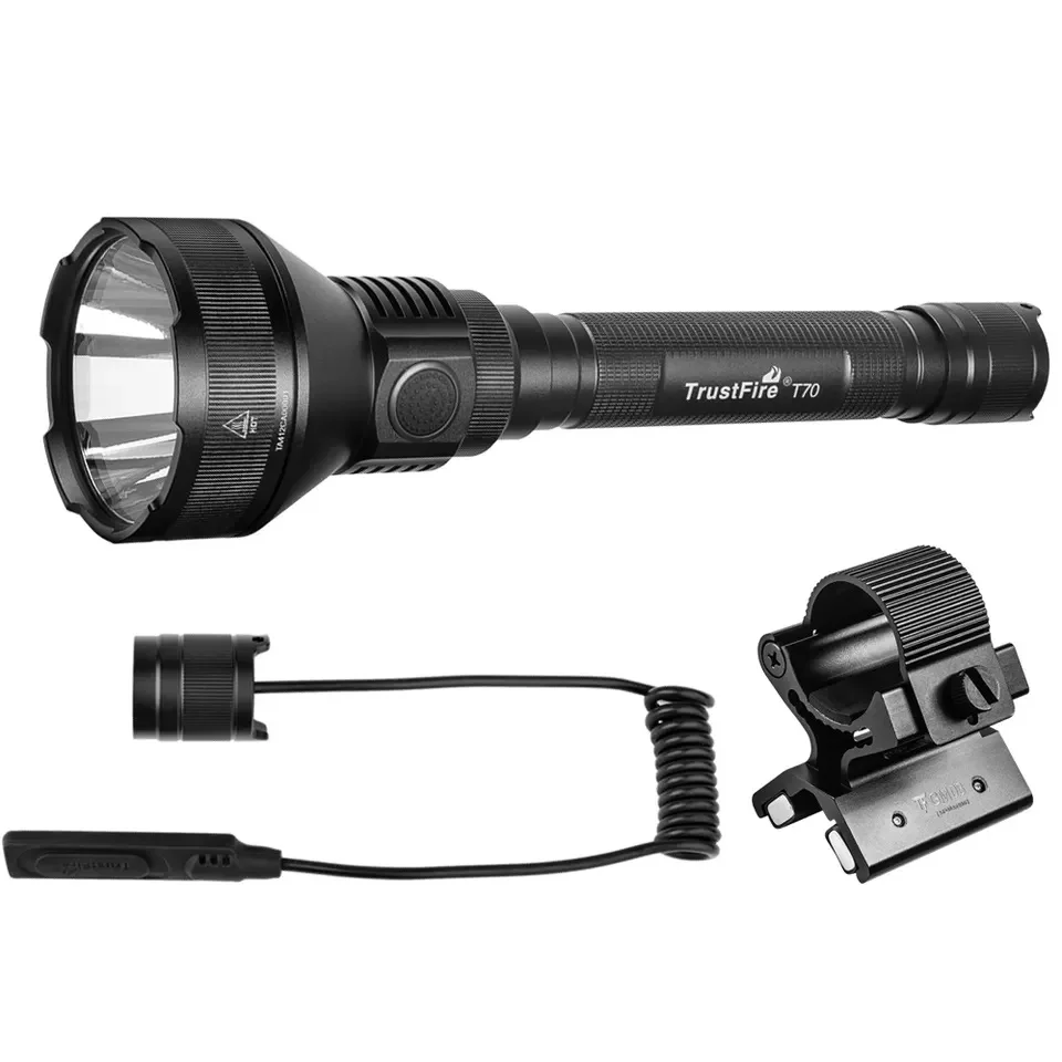 Professional TrustFire T70 LED Flashlight XHP35 2300LM 1000m Distance Rechargeable Tactical Torch for Rifle Hunting Camping