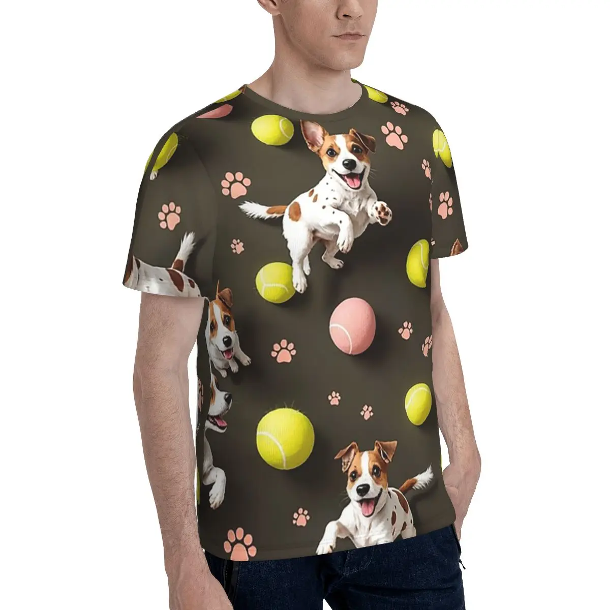 Jack Russell Terrier Dog T-Shirt for Men Cotton T Shirts Men's Short Sleeve O-Neck Summer Clothes Tops