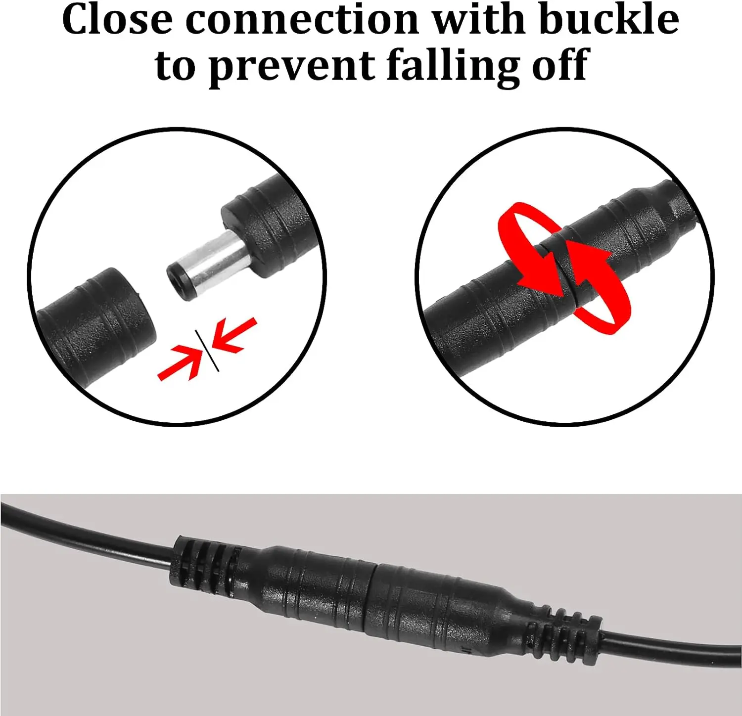 10 Pairs 12V 5A DC Power Pigtail Barrel Plug 2.1mm x 5.5mm Male Female Connector Cable 12V Power Supply Adapter