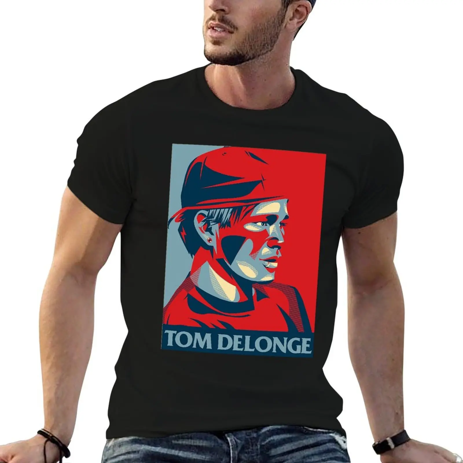 tom delonge T-Shirt Short sleeve tee graphic tee shirt customs design your own graphics Men's t-shirt