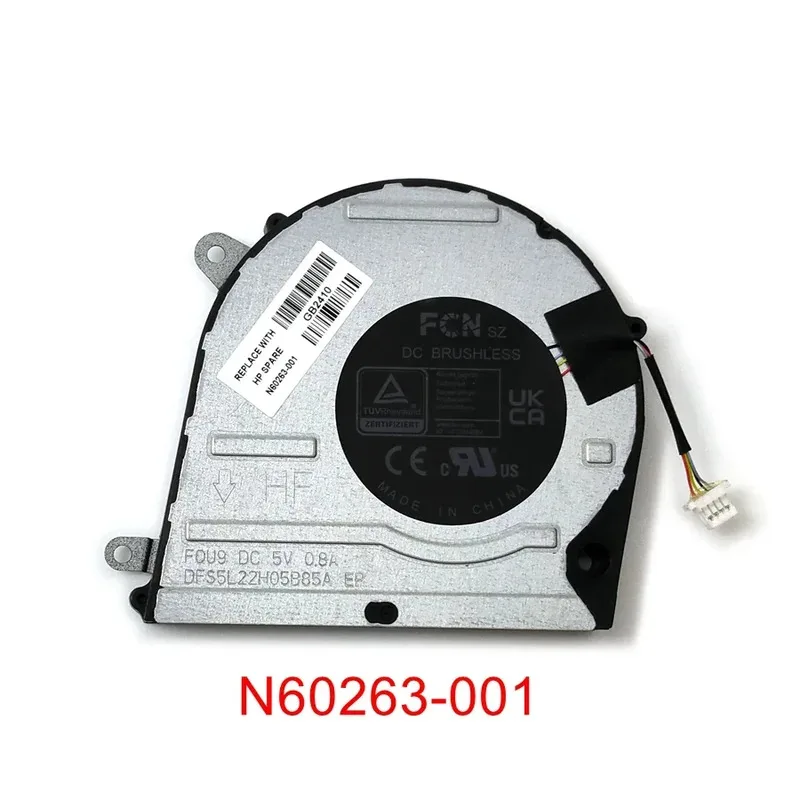CHJ Новый оригинальный охлаждающий вентилятор для ноутбука HP Pavilion Plus 14 ey ew TPN-W159 TPN-W160 Cooler FQU9 DC5V 0.8A DFS5L22H05B85A N60263-