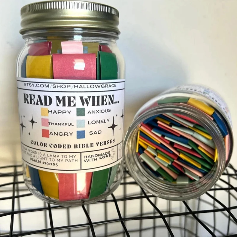 Versos de la Biblia Tarro Versos de la Biblia en un frasco para emociones y sentimientos, el incentivo de Dios, solicitud de oración,A