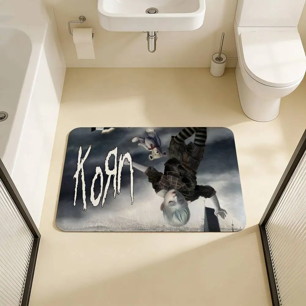Hot Metal Rock Band K-Korn Bathroom Mat Anti-slip Absorb Water Long Strip Cushion Bedroon Mat Welcome Doormat