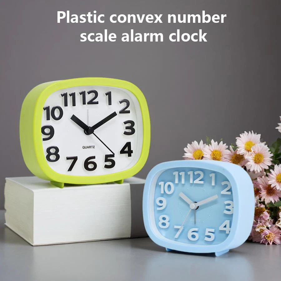 1pc minimalist bedside square quartz alarm clock, creative 3D digital clock face, home decoration, festival gift, battery free