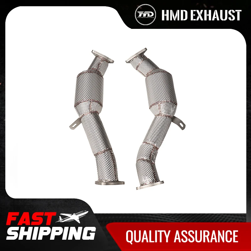 HMD stock exhaust same day delivery for AUDI Q7 3.0T 09~15 with insulation catalyst exhaust straight pipe downpipe