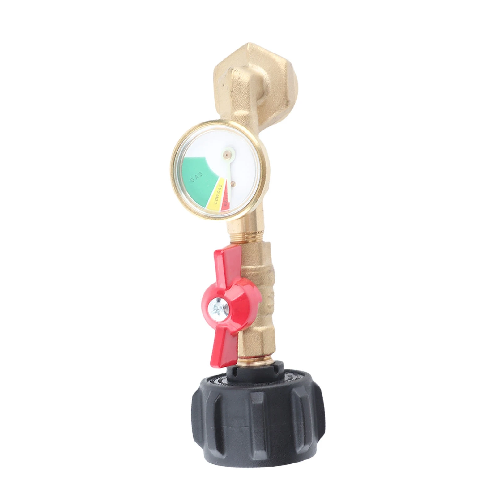 Propane Refill Adapter with Pressure Gauge and On Off Control Valve Gas Elbow Adapter for 1LB Tank 1‑20LBS QCC1 Cylinder