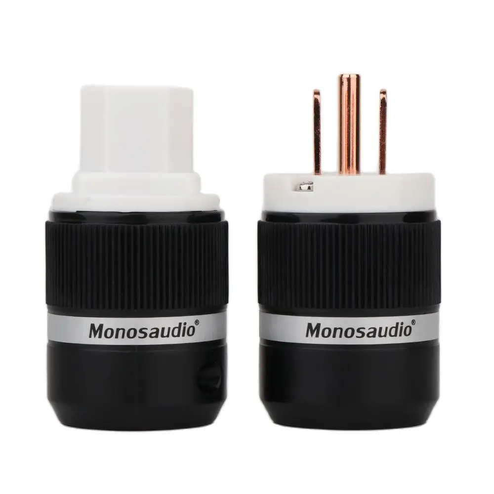 

Monosaudio Hi-end Red Copper Power Plug Hifi US Power Cable Plug IEC Female Connector Audio Power Plug