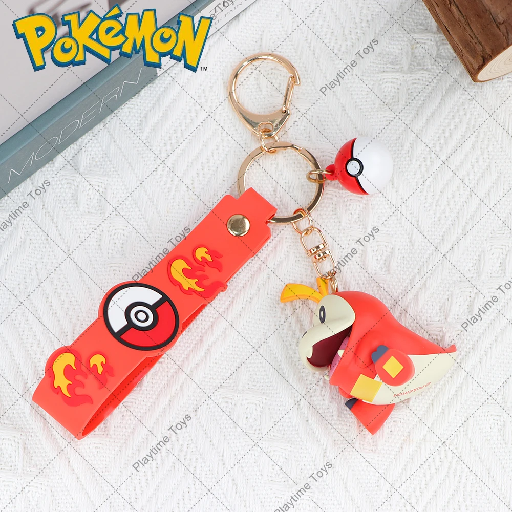 Pokemon Keychain Model Doll Gengar Pikachu Sprigatito Fuecoco Jigglypuff Cubone Anime PVC Figure Statue Toy Cute Decoration Gift