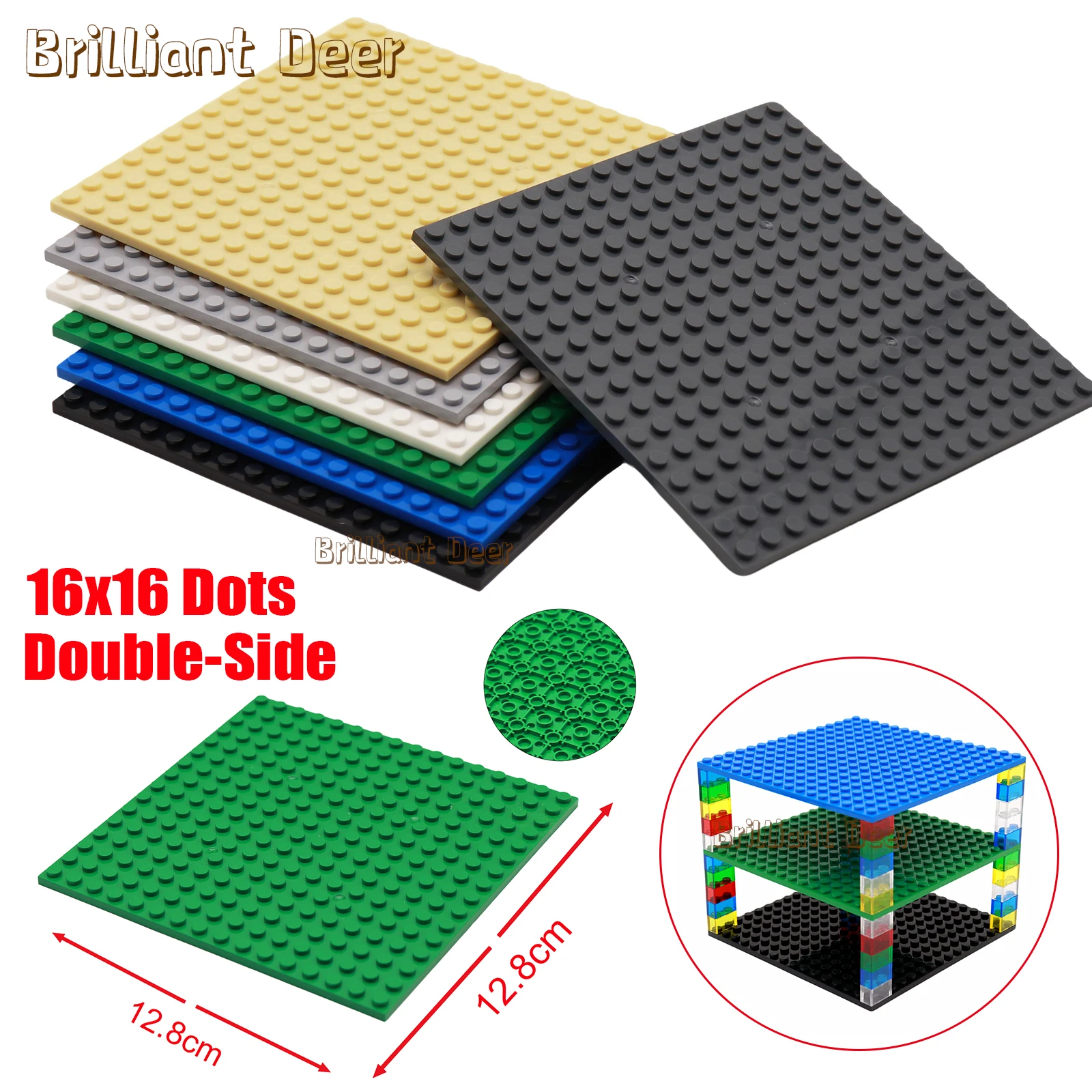 2PCS 32x32 Punkte Grundplatte Doppelseitige Bausteine Grundplatten Für DIY MOC Ziegel Figuren Display-ständer kinder Spielzeug – Detail 11