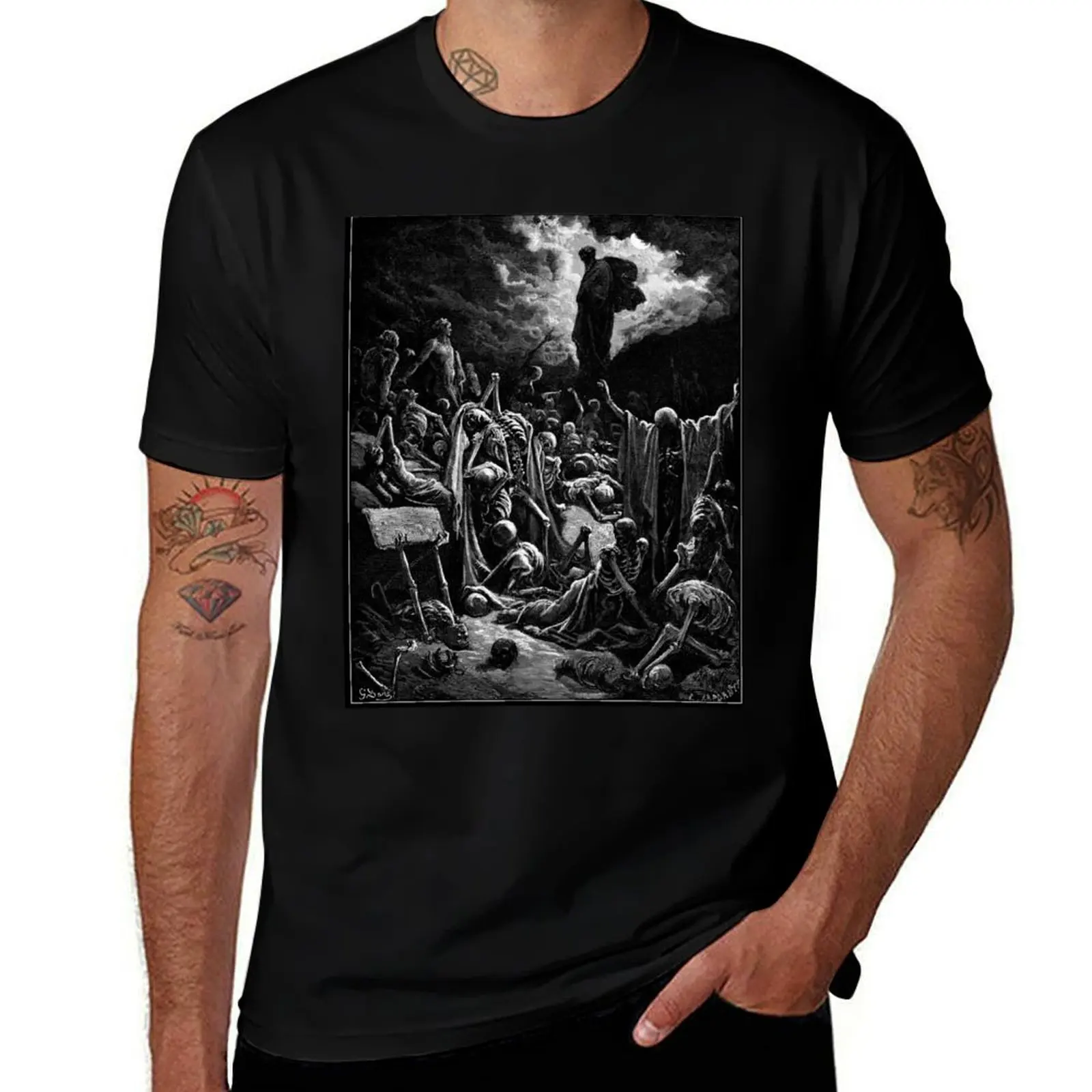 

The Vision of The Valley of The Dry Bones - Gustave Doré T-Shirt graphic t shirts for man man t shirts cotton T-Shirt