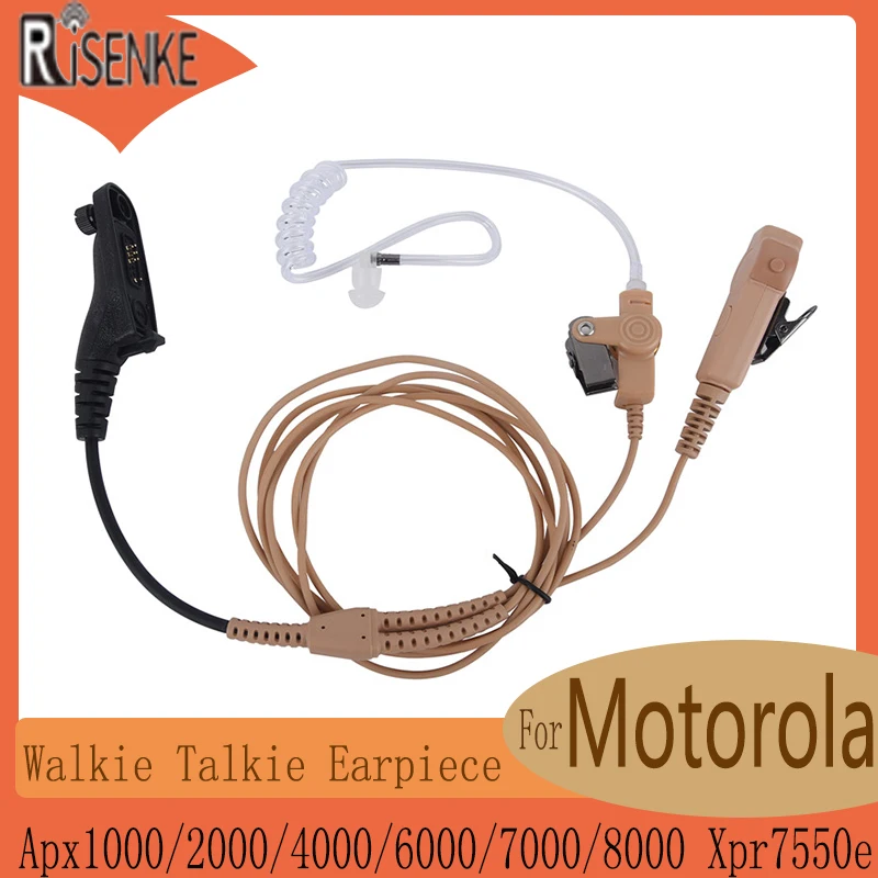 RISENKE Walkie Talkie Earpiece for Motorola Apx1000 Apx2000 Apx4000 Apx6000 Apx7000 Apx8000 Xpr7550e Xpr6350 Xpr6550 Xpr7550