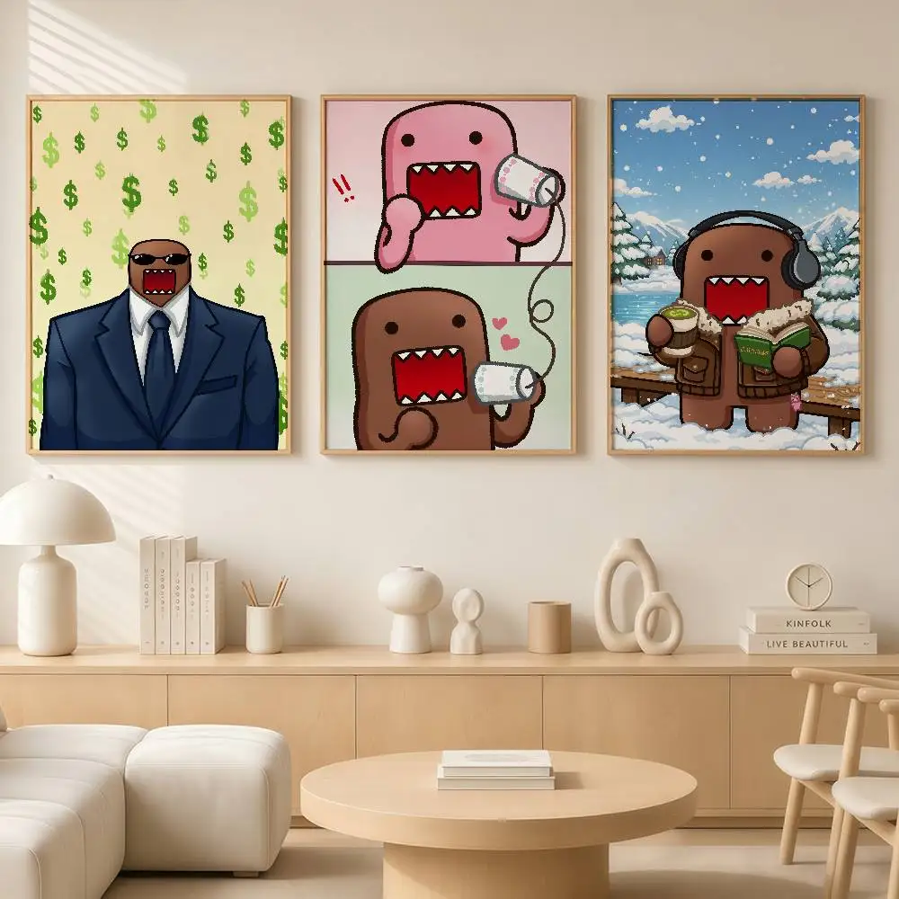 Cute D-Domo-Kun Posters Wall Art Retro Painting Home Room Cafe Club Dorm Wall Decor