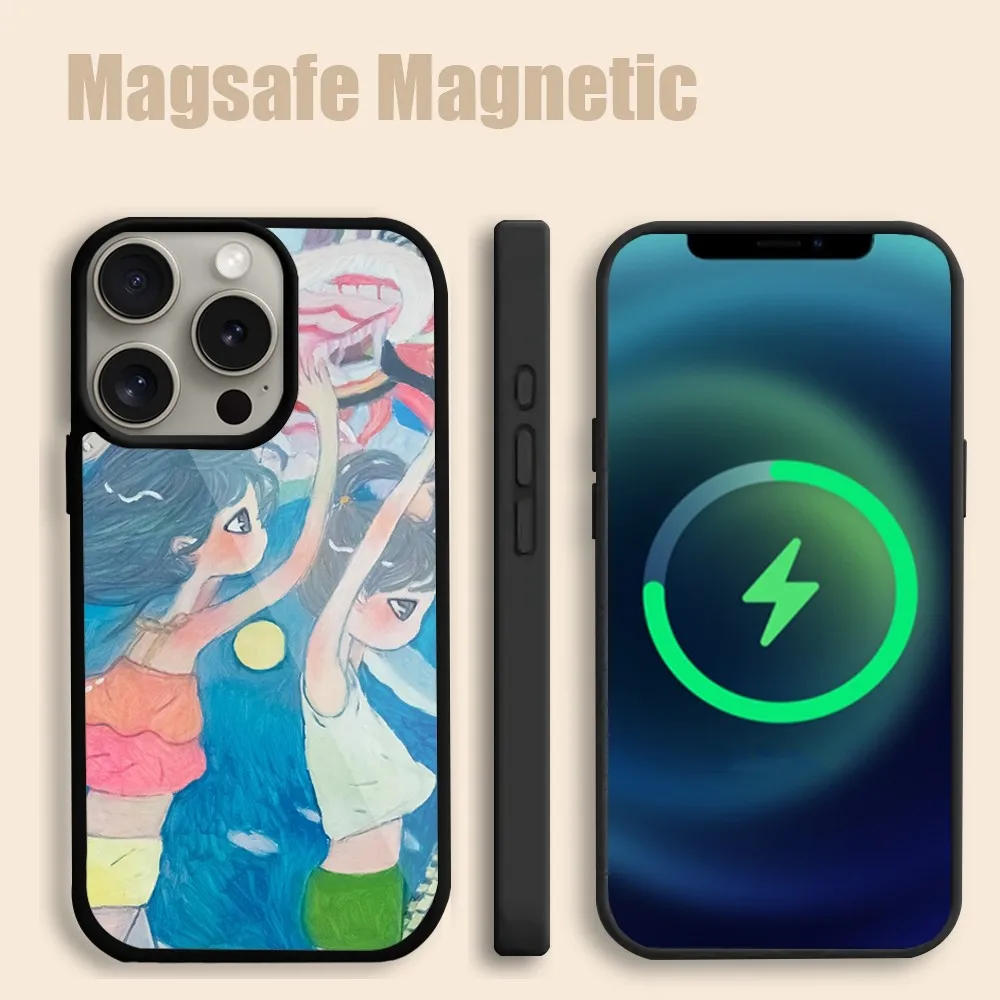 Artistic paintings of Aya Takano  Phone Case For iPhone 15 14 13 12 11 Pro Max Plus Magsafe Magnetic Wireless Charging Cover