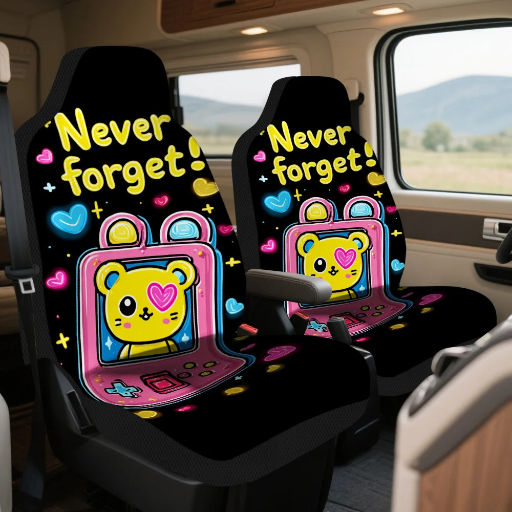 2pcs Cute Digital Pet Memories Print Car Seat Covers – Front Seat Protectors For Cars, SUVs & Sedans, Durable Design, Enhances
