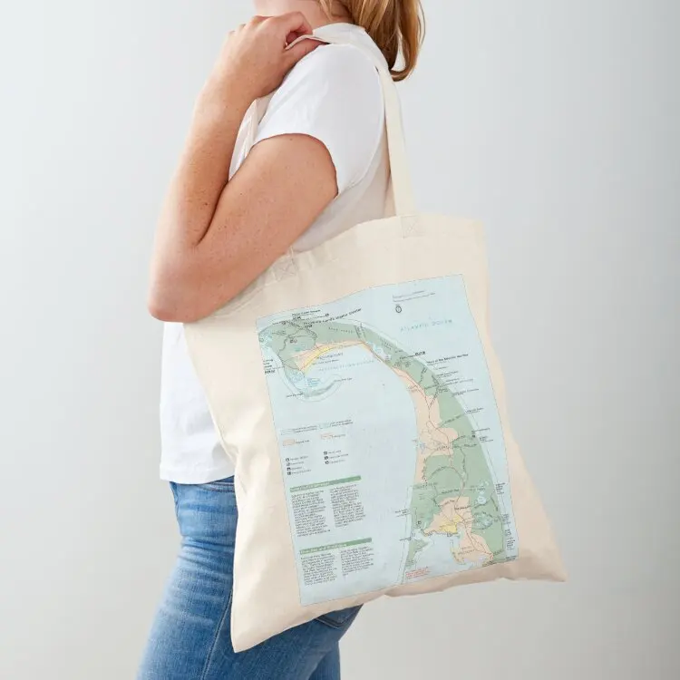 

Cape Cod National Seashore Map (1997) Massachusetts Beaches Atlas Tote Bag eco bag folding Lady bags Shopping bags