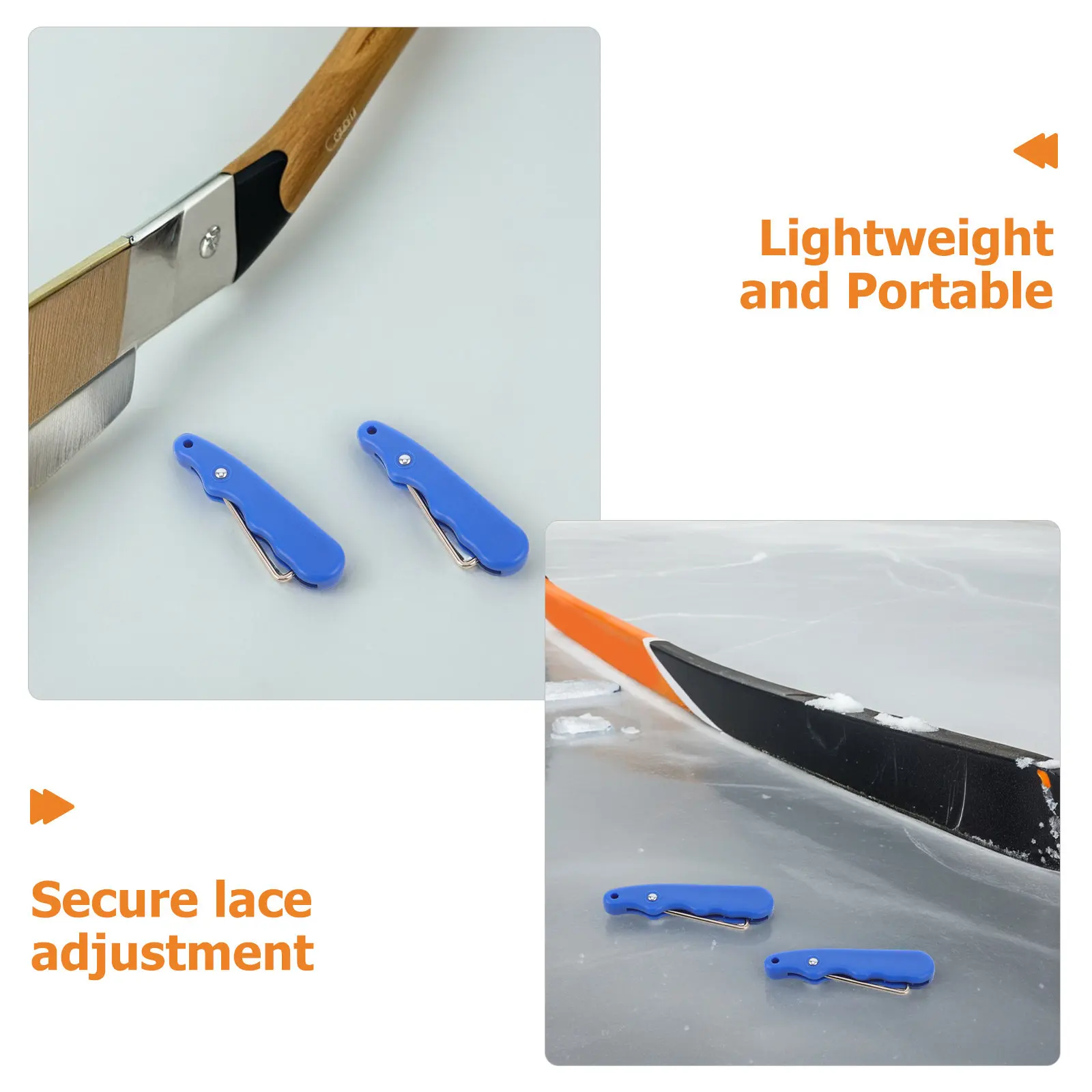 2Pcs Ice Hockey Lace Tightener Foldable Skate Lace Puller Tool for Ice Skates Roller Skates Anti-Slip Portable Skate Key view 5