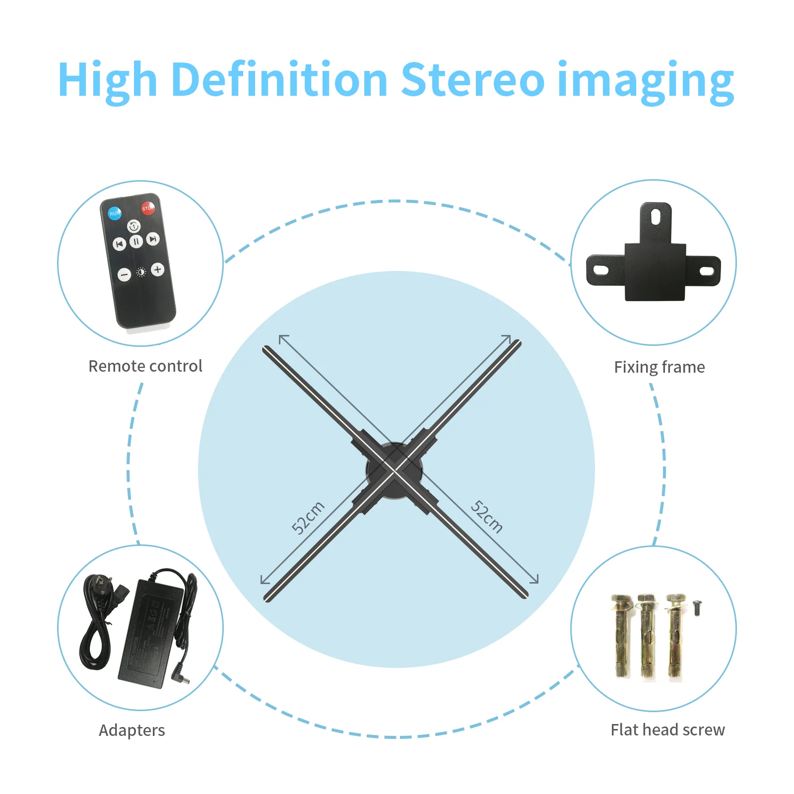 100 cm Holographische Fan 1184LED Neon Licht Wifi Bluetooth Audio Unterstützung DIY Video Text Display Werbung Licht 3D Projektor