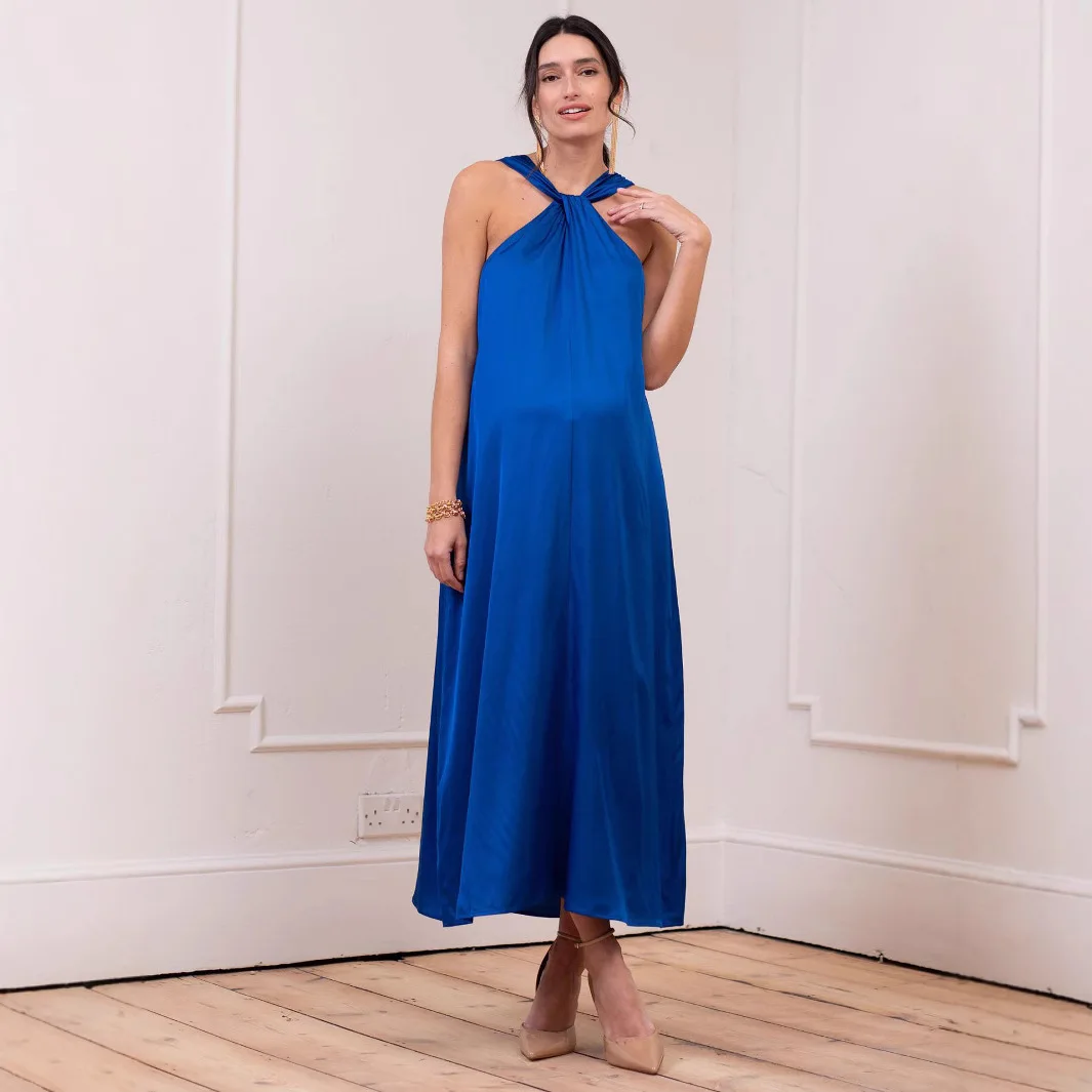 2026 New Maternity Dress Double Sided Reversible Design Front Back Wear A Line Loose Pregnancy Dress Soft Breathable Long Dress