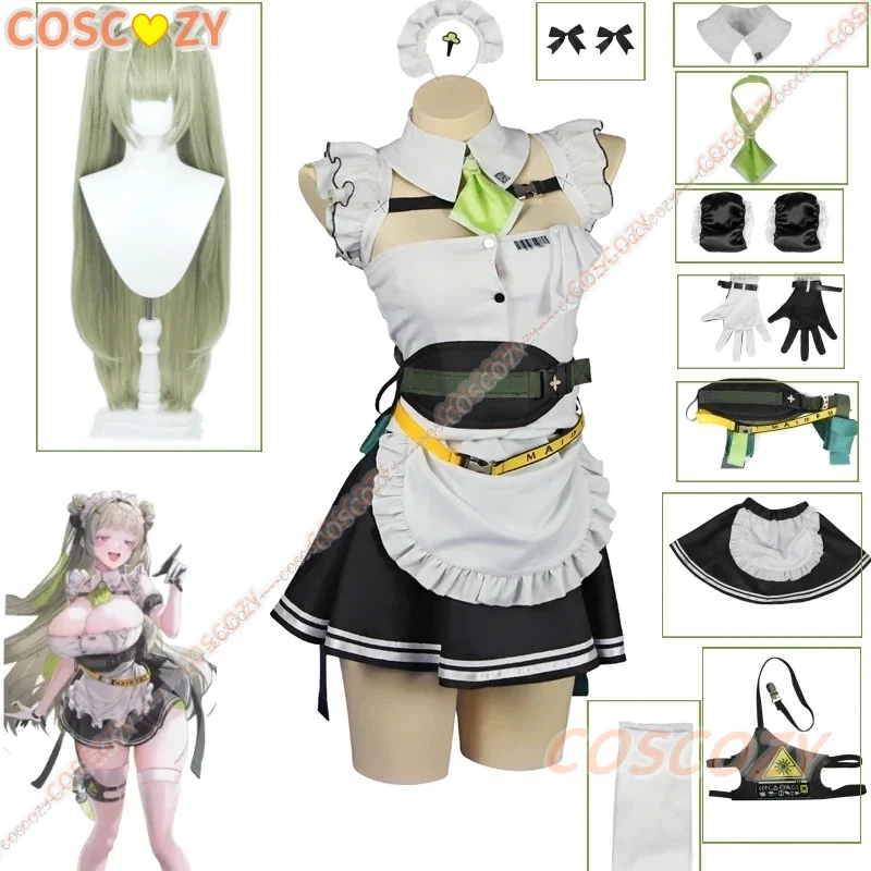 Nikke-traje de Cosplay de la diosa de la Victoria, uniforme de sirvienta Sexy, peluca, juego de Carnaval de Halloween