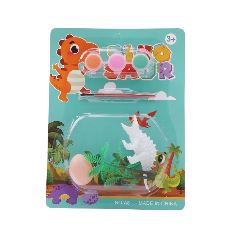 Children's Puzzle Toys Handmade DIY Graffiti Small Dinosaur Toys Creative Fun Dinosaur Dinosaur Egg Coloring Painting Toys