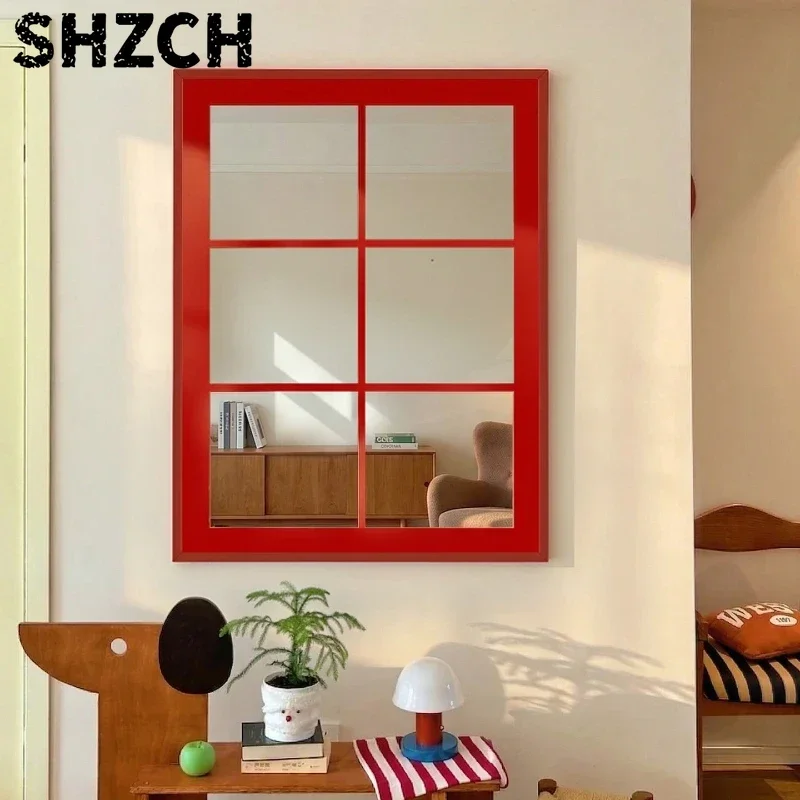 Modern Glass Wall Art Faux Window Mirror Decorative Painting Illusion Visual Space Expander for New Home Decor Canvas Print