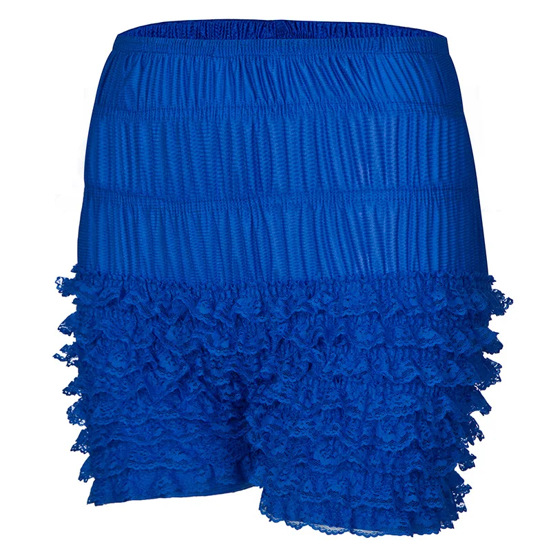 Lolita Safety Shorts Women Vintage Lace Ruffles Bloomers Pettipants Lolita Cosplay Frilly Knickers Layered Clubwear Dance Shorts view 3
