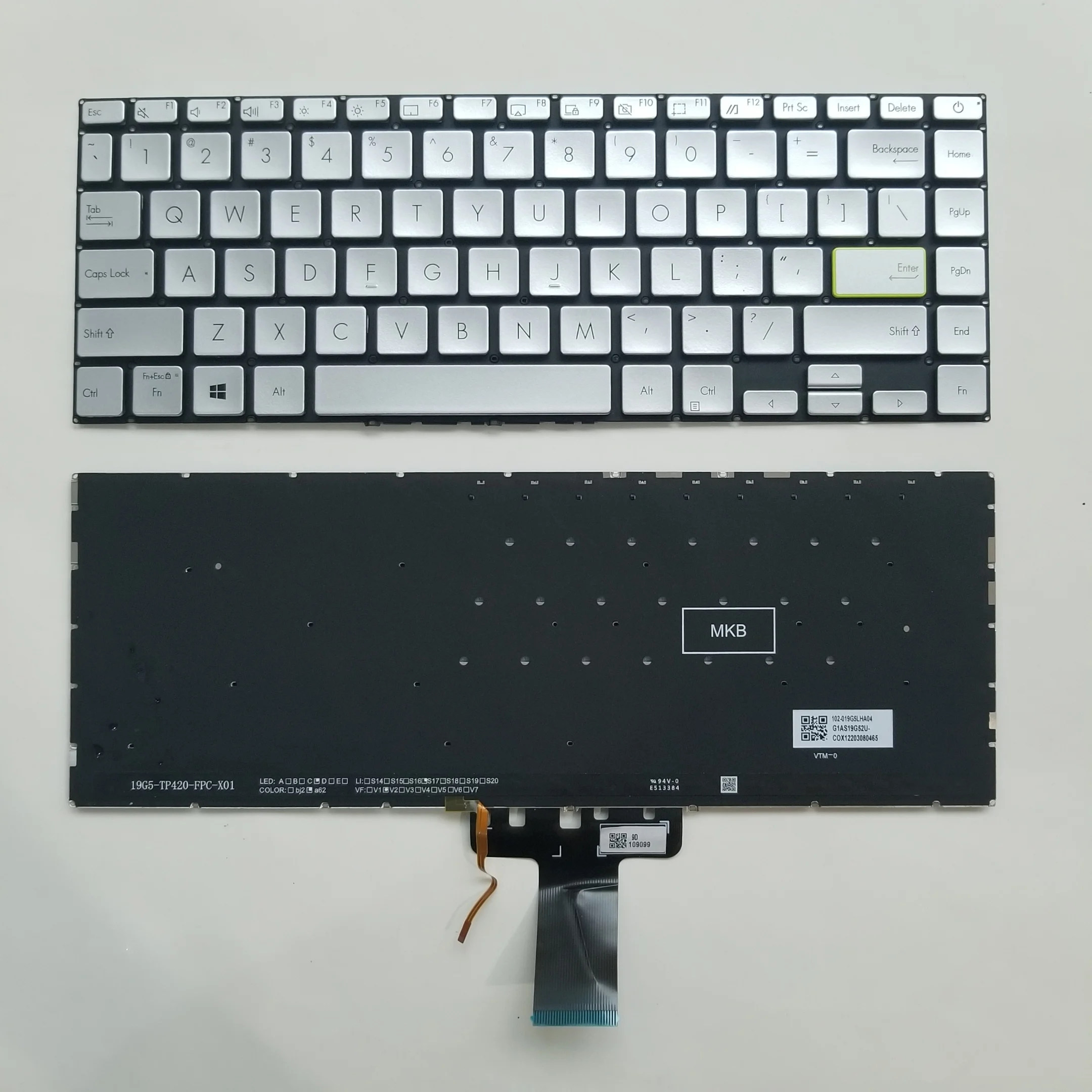 

New US Backlit Keyboard For Asus Vivobook S14 S433 X421 M433 S433EA S433EQ S433FL S433FA S433JA Black/Silver