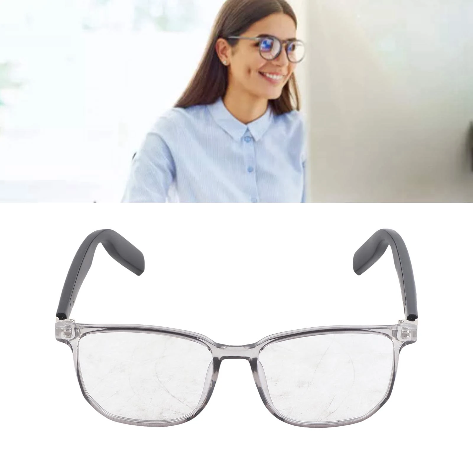 

Music Glasses Smart Sound Glasses Blue Light Blocking Hands Calling IP65 Waterproof 5.3 Open Ear Speaker Glasses