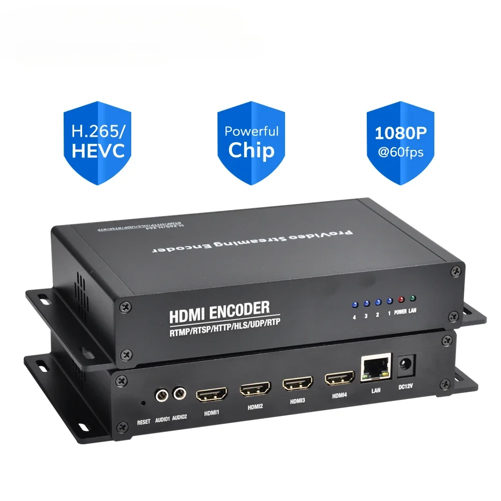 DMB-8904A-EC H.265/H.264/MPEG-4 AVC 4 Channel HD To IP Video Encoder